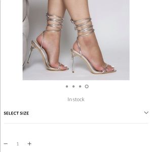 “Gemini Silver Snake Lace Up Clear Heels”